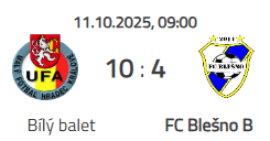Bílý Balet - FC Blešno B 10:4 (5:2) 