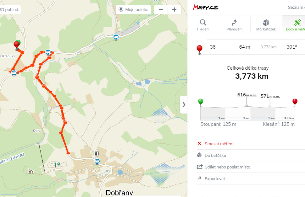 Zimní soustředění 2016 trasa pátek