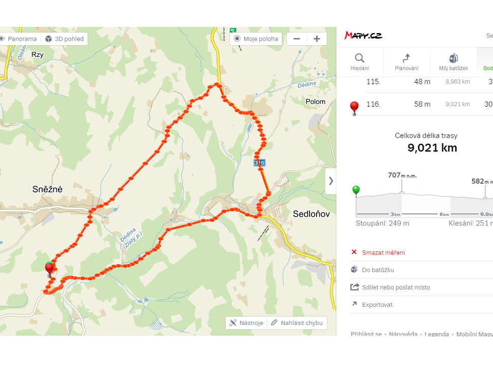 Zimní soustředění 2016 trasa sobota